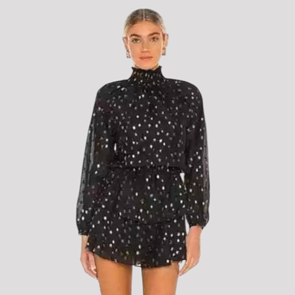 Yumi Kim Polka Dot Mini Party Dress Colorful Metallic Size S - Picture 16 of 16